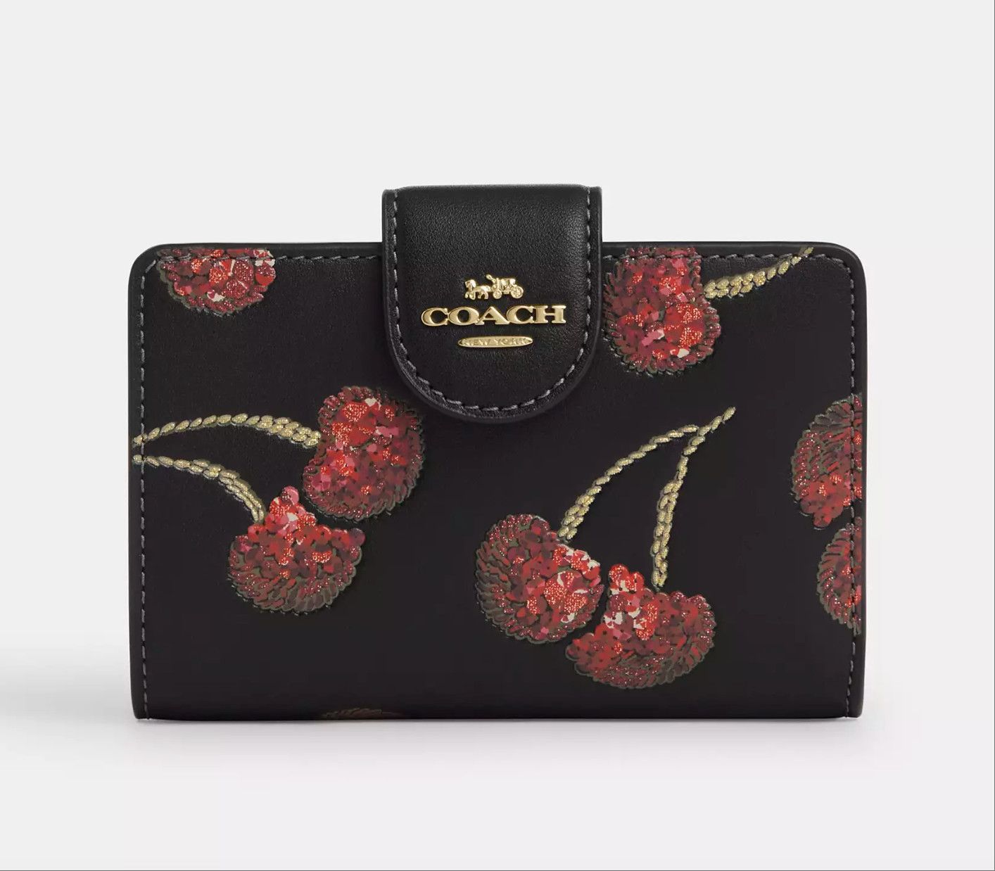 Coach NWT Coach Medium Corner Zip Wallet With Cherry Print CDF10 Size ONE SIZE - 7 Thumbnail