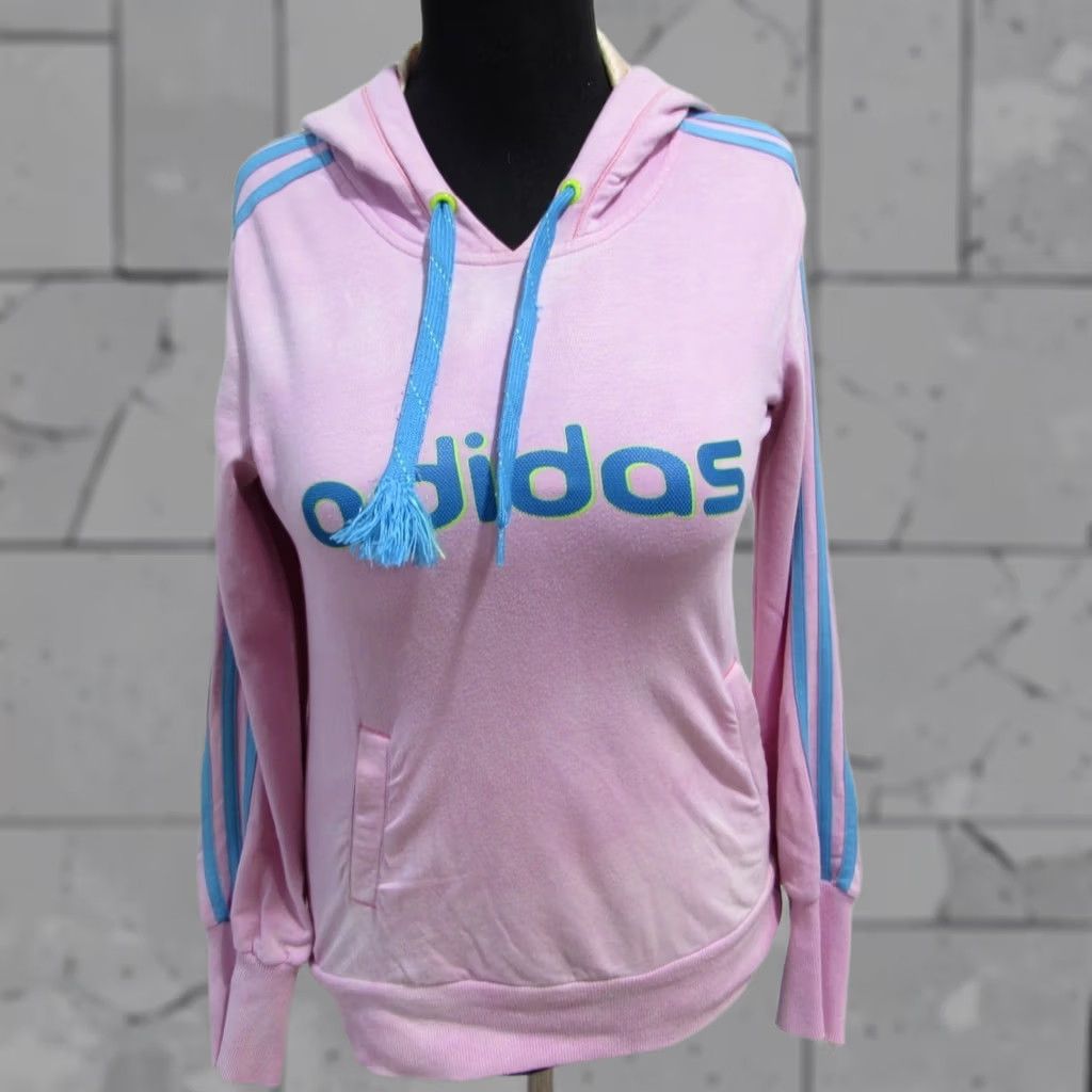 Adidas Adidas Women’s Pink Zipped Hooded Hoodie Size M 36/38 UK Size ONE SIZE - 1 Thumbnail