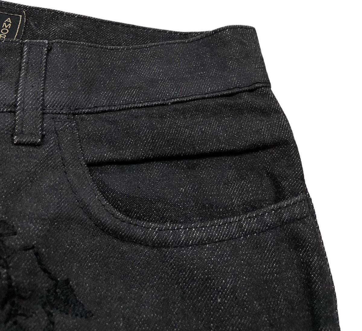Fendi Embroidered Waxed Baggy Denim Size 29" - 7 Thumbnail