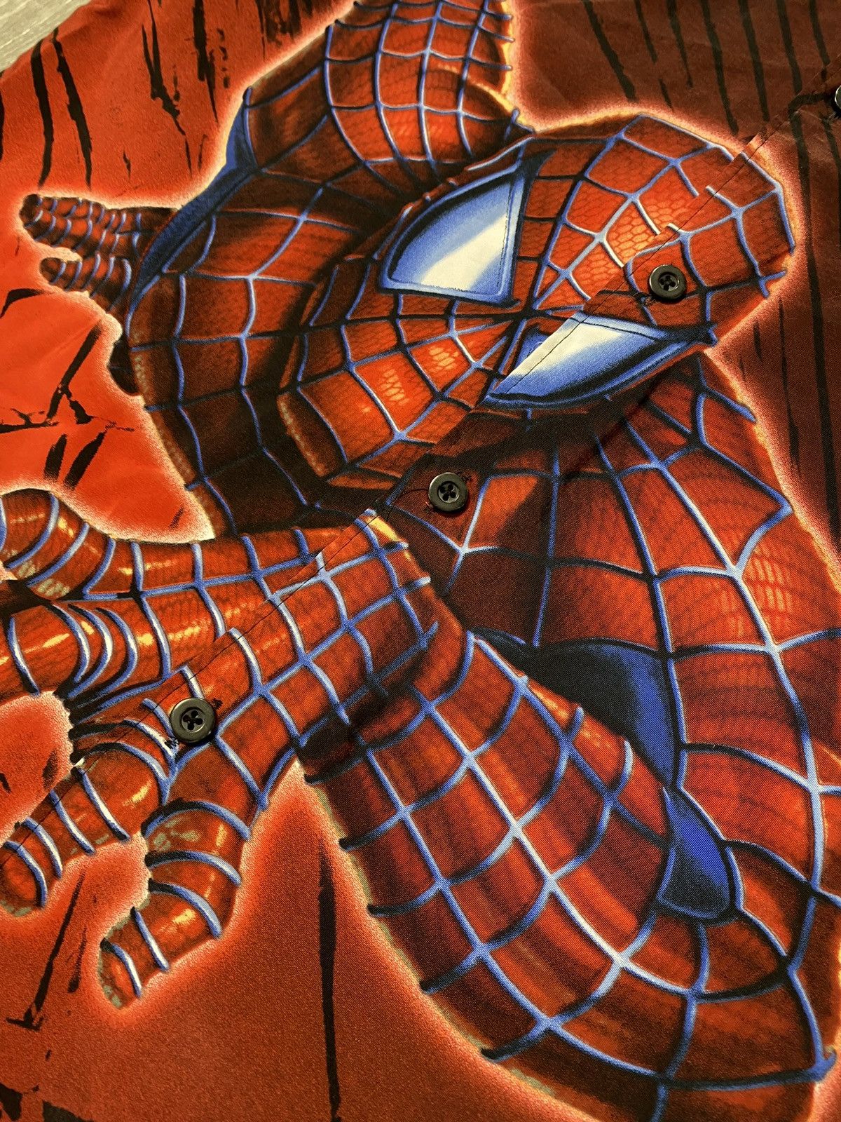Marvel Comics × Vintage Crazy Vintage Spider-Man Button Up All Over Printed Shirt Size US L / EU 52-54 / 3 - 3 Thumbnail