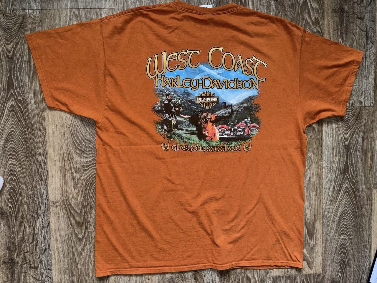 Harley Davidson × Vintage Vintage Harley-Davidson "West Coast Glasgow" T-Shirt Size US XXL / EU 58 / 5 - 1 Thumbnail