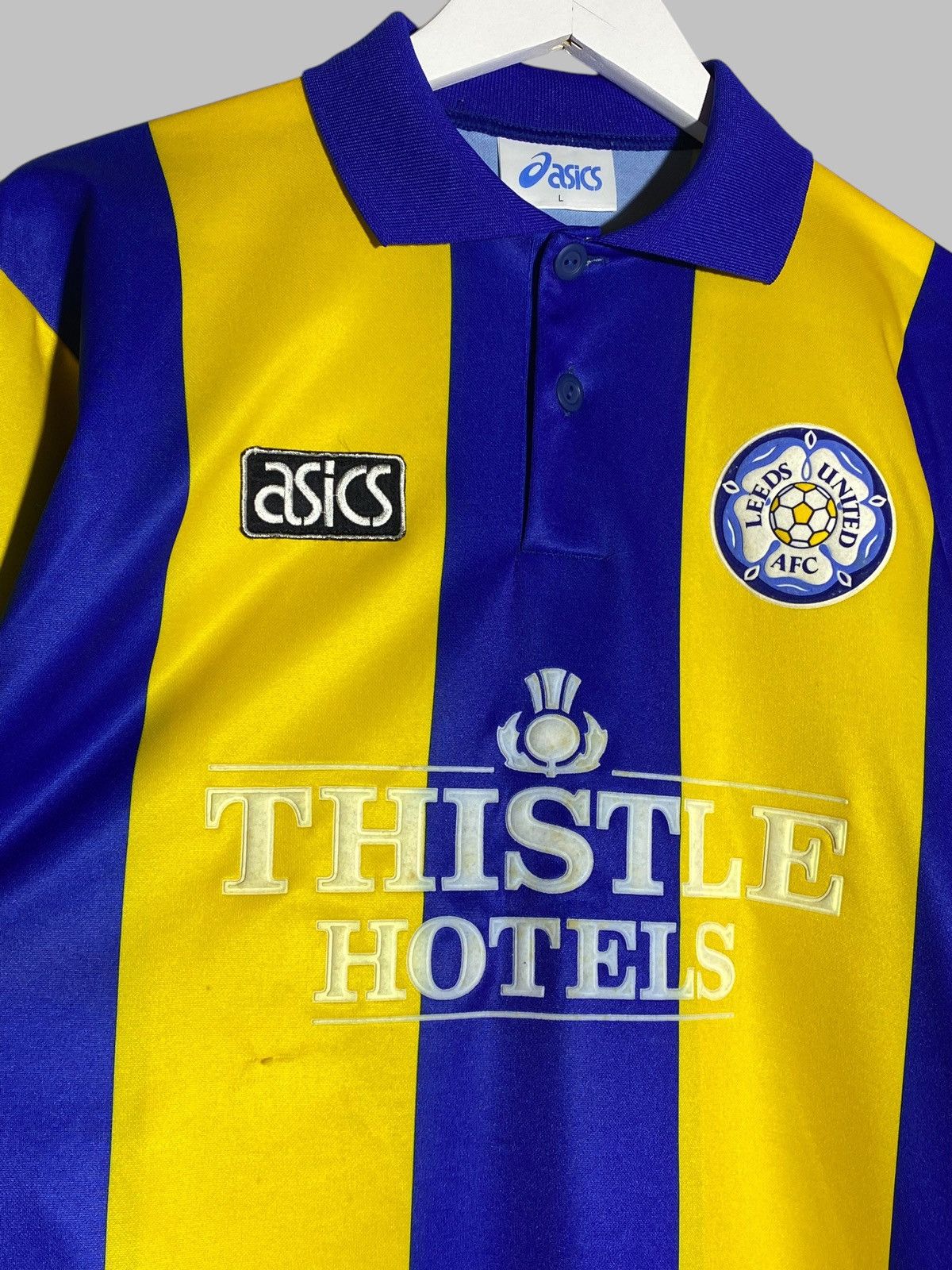 Asics × Vintage Vintage Leeds United 1994/95 Away Football Shirt Size US L / EU 52-54 / 3 - 4 Thumbnail