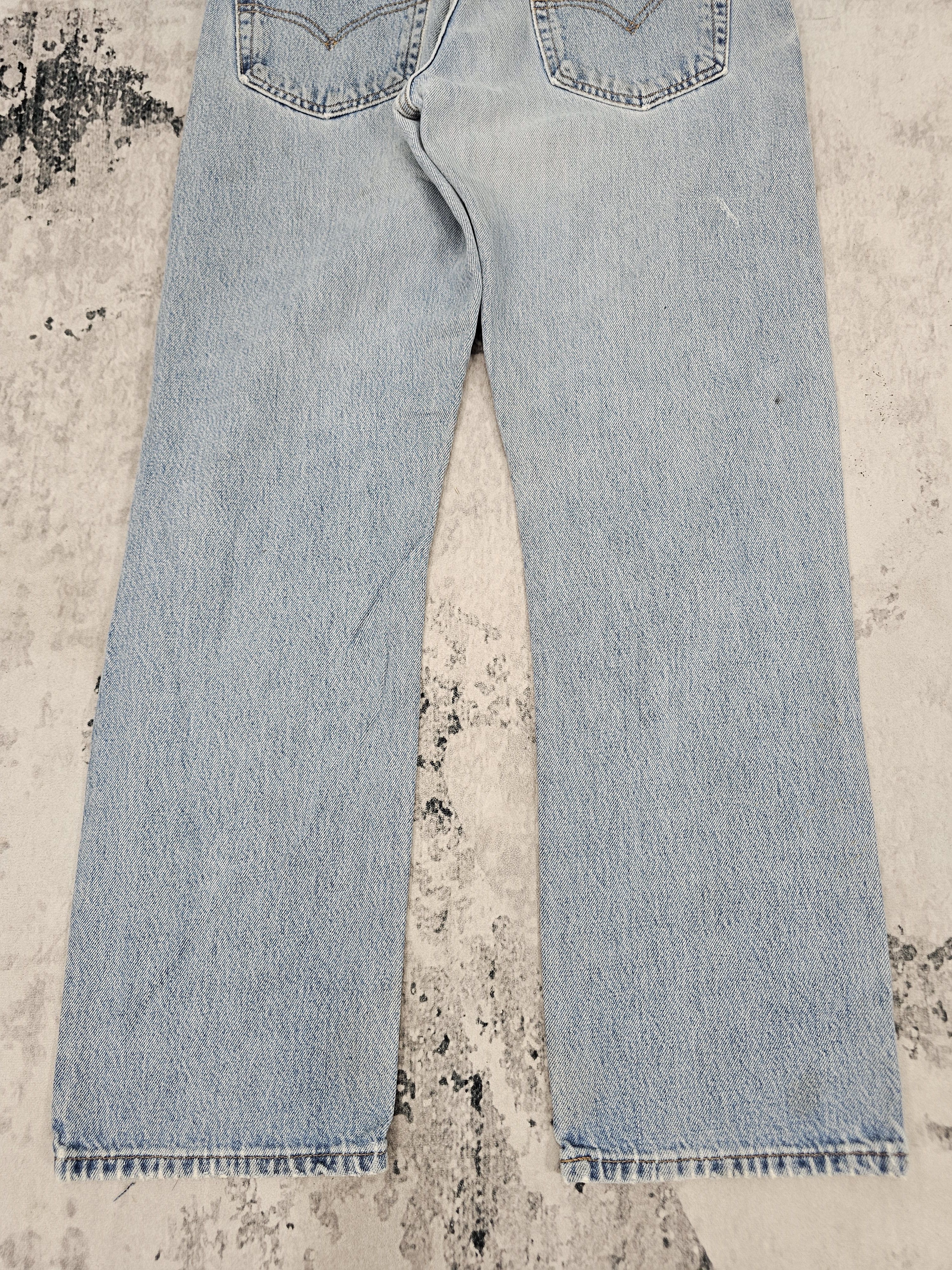 Levi's Vintage Clothing Vtg 90's LEVIS 501 Ripped Cropped Jeans Made In USA L0572 Size US 33 - 4 Thumbnail