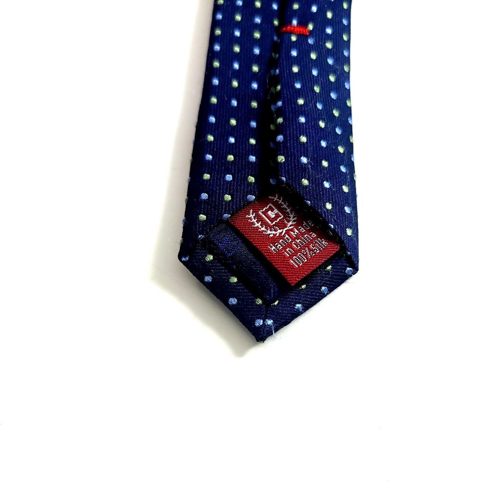 Chaps Chaps Woven Blue Green Polka Dot Silk Tie Size ONE SIZE - 5 Thumbnail