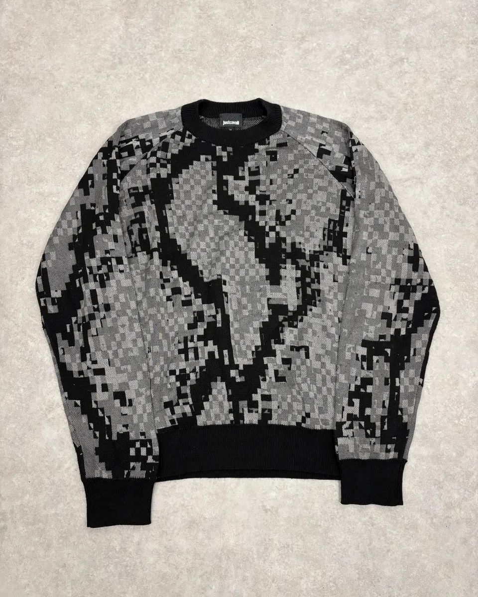 Just Cavalli AW2019 Cavalli Pixel Map Black Sweater Size US S / EU 44-46 / 1 - 1 Thumbnail