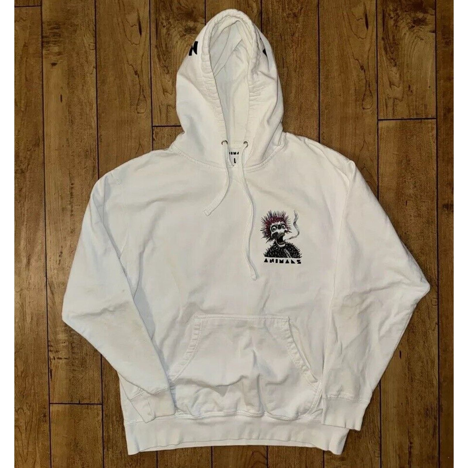 Japanese Brand × Vintage Anmals Magazine Punk Skull Hoodie White Large 22x27 Flames Size US L / EU 52-54 / 3 - 2 Thumbnail