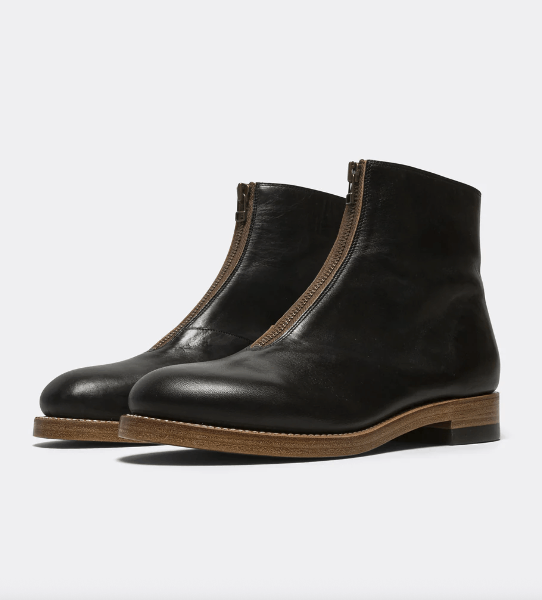 Kapital KAPITAL Leather ZIP-UP Café Lace Frisko Boots – Black Size US 11 / EU 44 - 1 Thumbnail