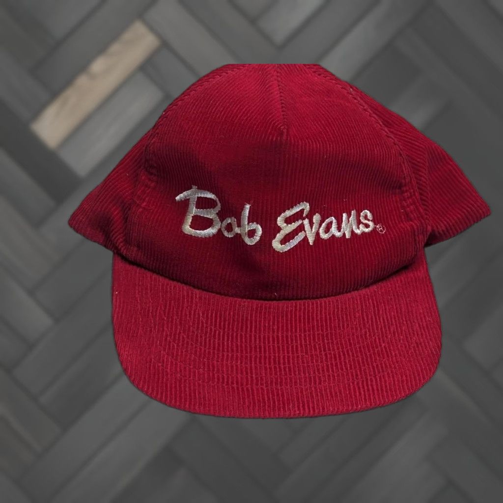 Vintage VINTAGE BOB EVANS hat Corduroy SNAPBACK restaurant Men Red Adjustable XS? Size ONE SIZE - 1 Thumbnail