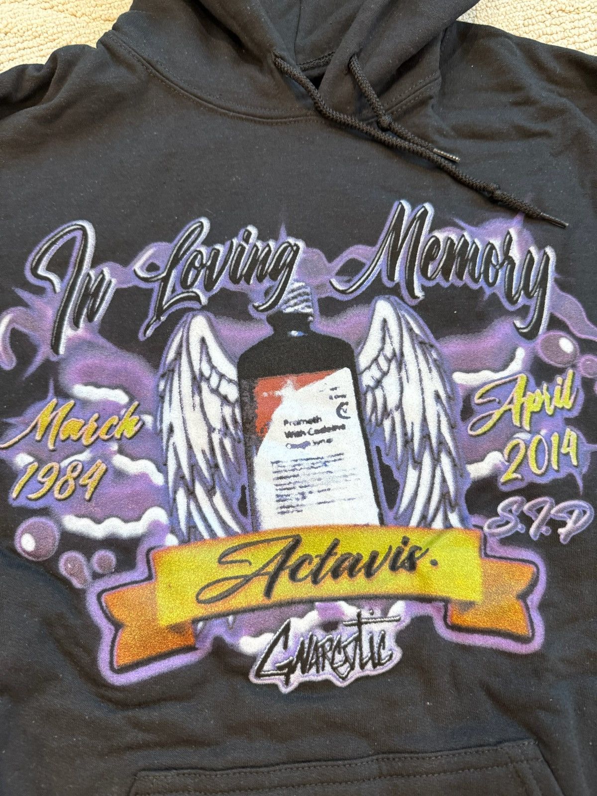 Rap Tees × Vintage Gnarcotic Lil Gnar Actavis Black Hoodie Size US M / EU 48-50 / 2 - 2 Thumbnail