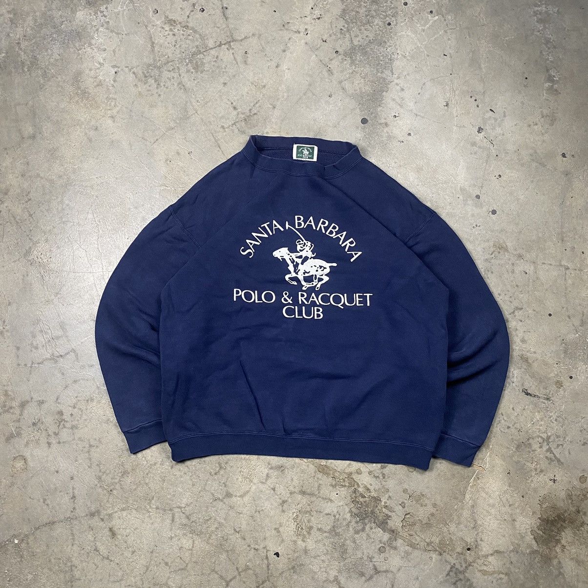 Designer × Vintage 90s Polo Santa Barbara Big Logo Boxy Crewneck Size US L / EU 52-54 / 3 - 1 Thumbnail