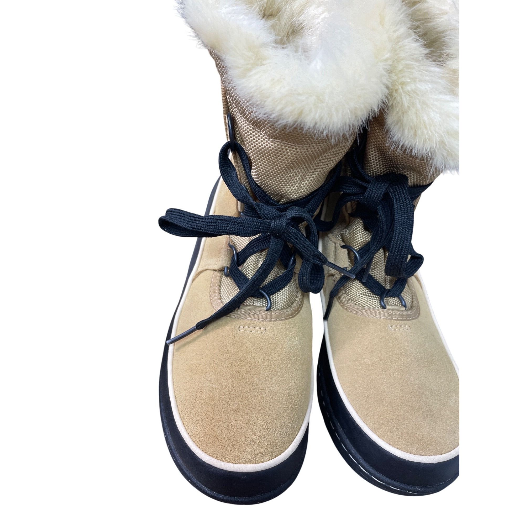 SOREL Sorel Womens brown black leather Faux Fur Waterproof Winter Size US 7.5 / IT 37.5 - 14 Thumbnail