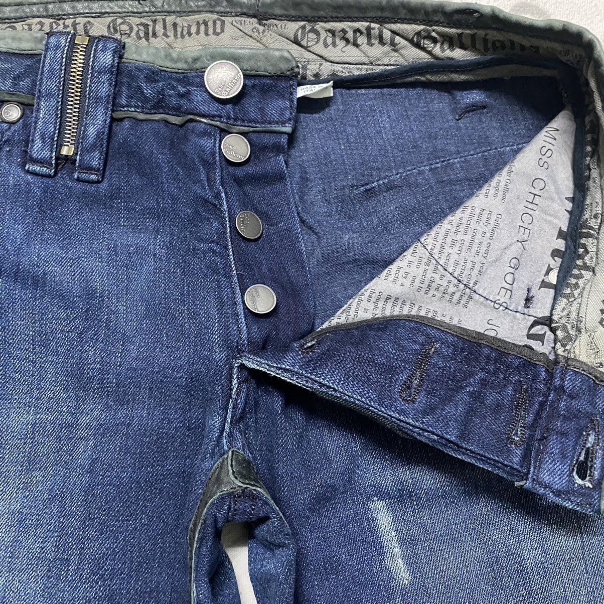 John Galliano John Galliano Leather Trimmed Denim Jeans Size US 31 - 20 Thumbnail