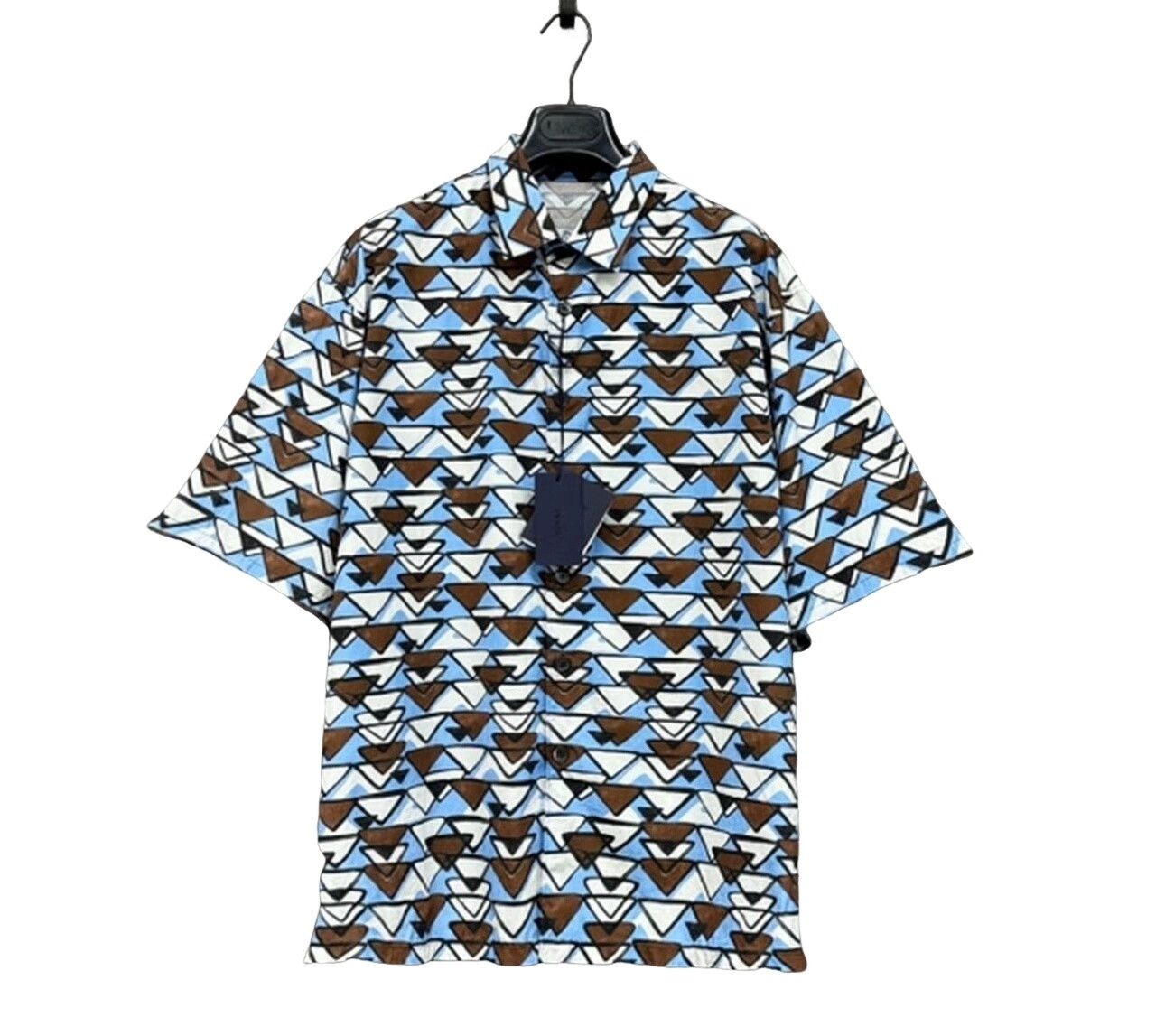 Prada Prada Triangle Print Short Sleeve Shirt XXL Size US XXL / EU 58 / 5 - 1 Thumbnail