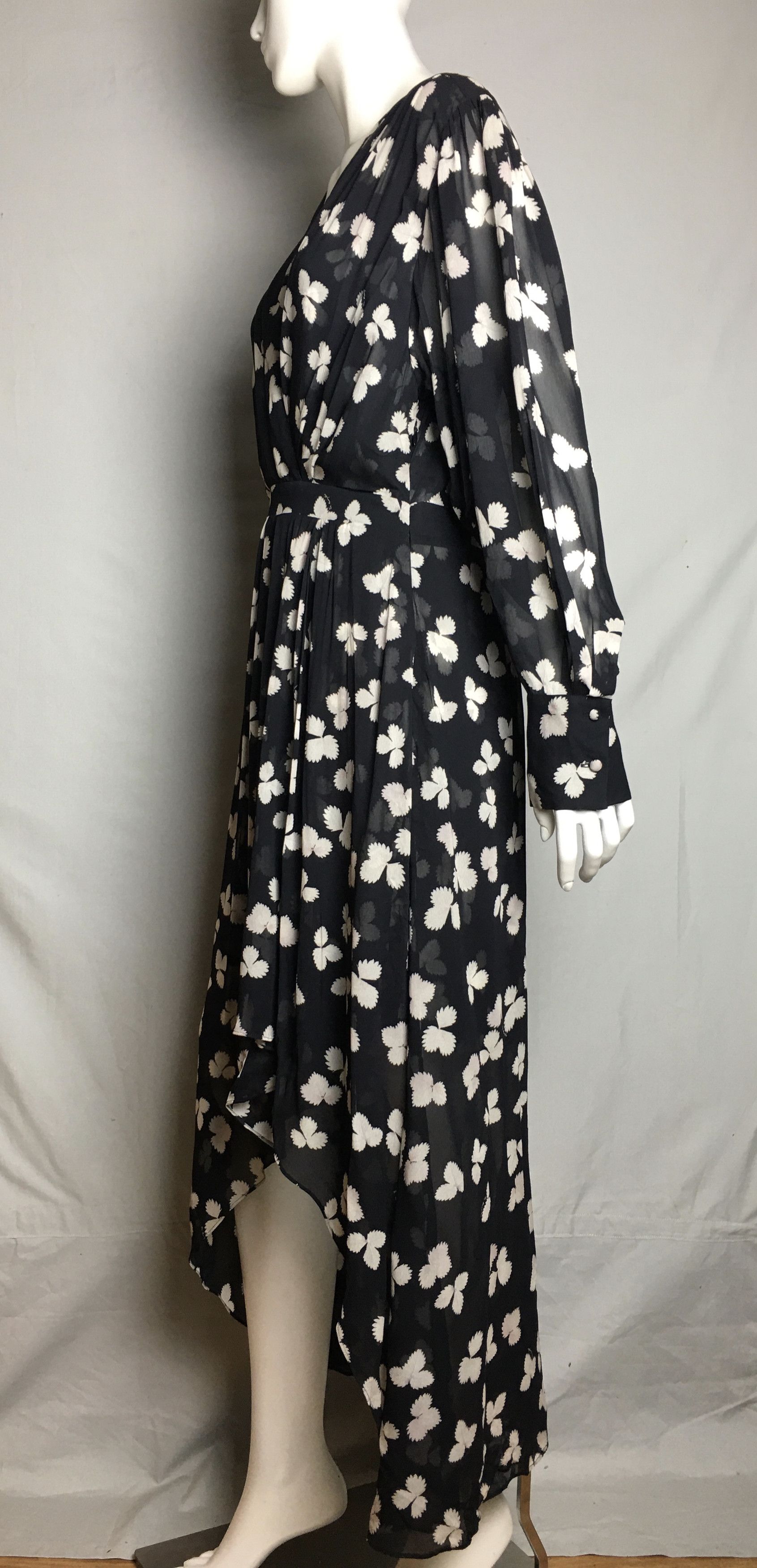 The Kooples The Kooples Asymmetric Flowing Floral Maxi Dress Sleeve Sz 3 Size L / US 10 / IT 46 - 6 Thumbnail
