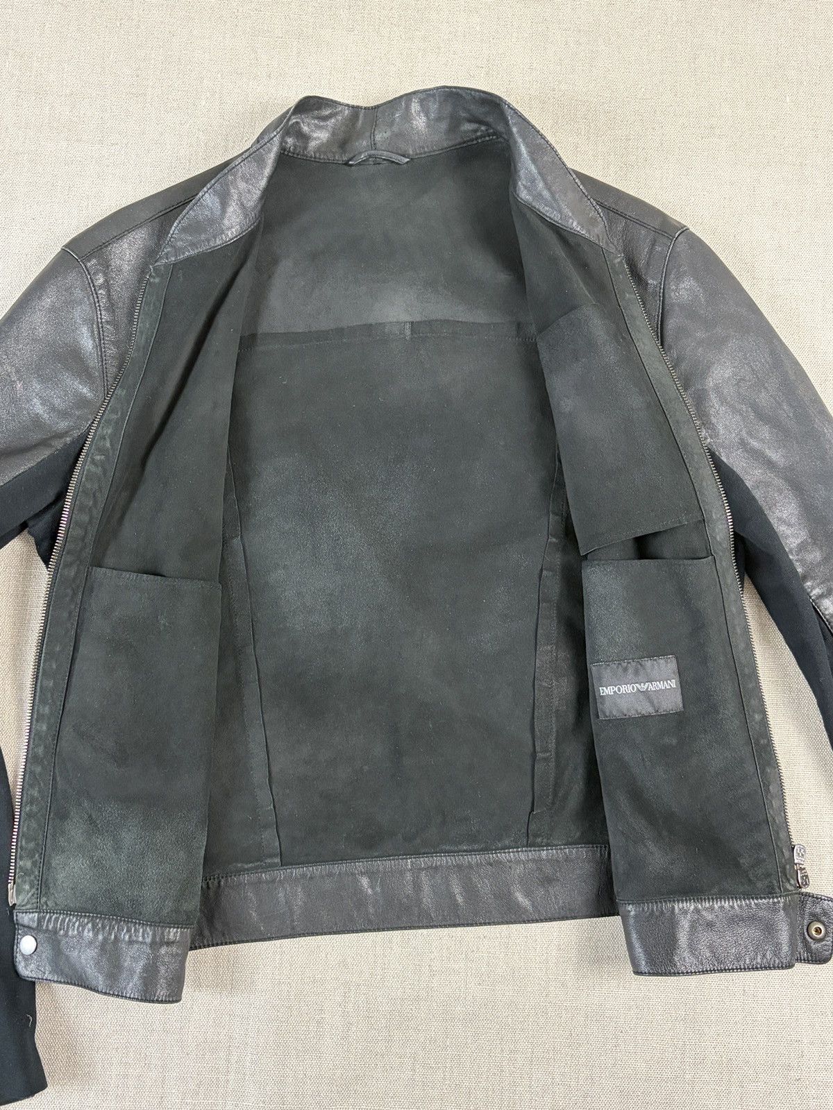Emporio Armani Emporio Armani Leather Biker Jacket Vintage Archive Black Size US M / EU 48-50 / 2 - 7 Thumbnail