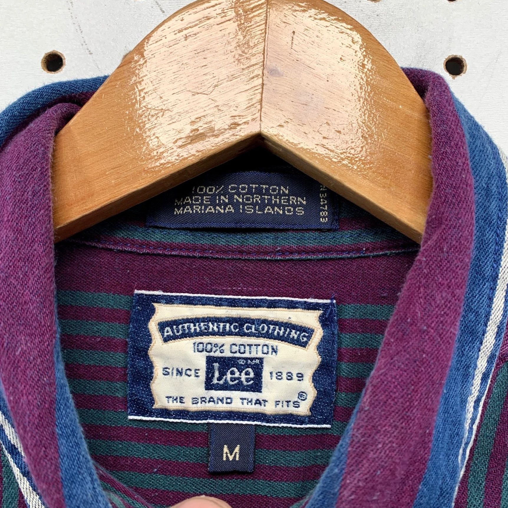 Lee VINTAGE Lee Button Shirt Mens M Purple Blue Striped Long Sleeve Shirt Button-Up Casual Cowboy Western Mens Clothing Size US M / EU 48-50 / 2 - 5 Thumbnail