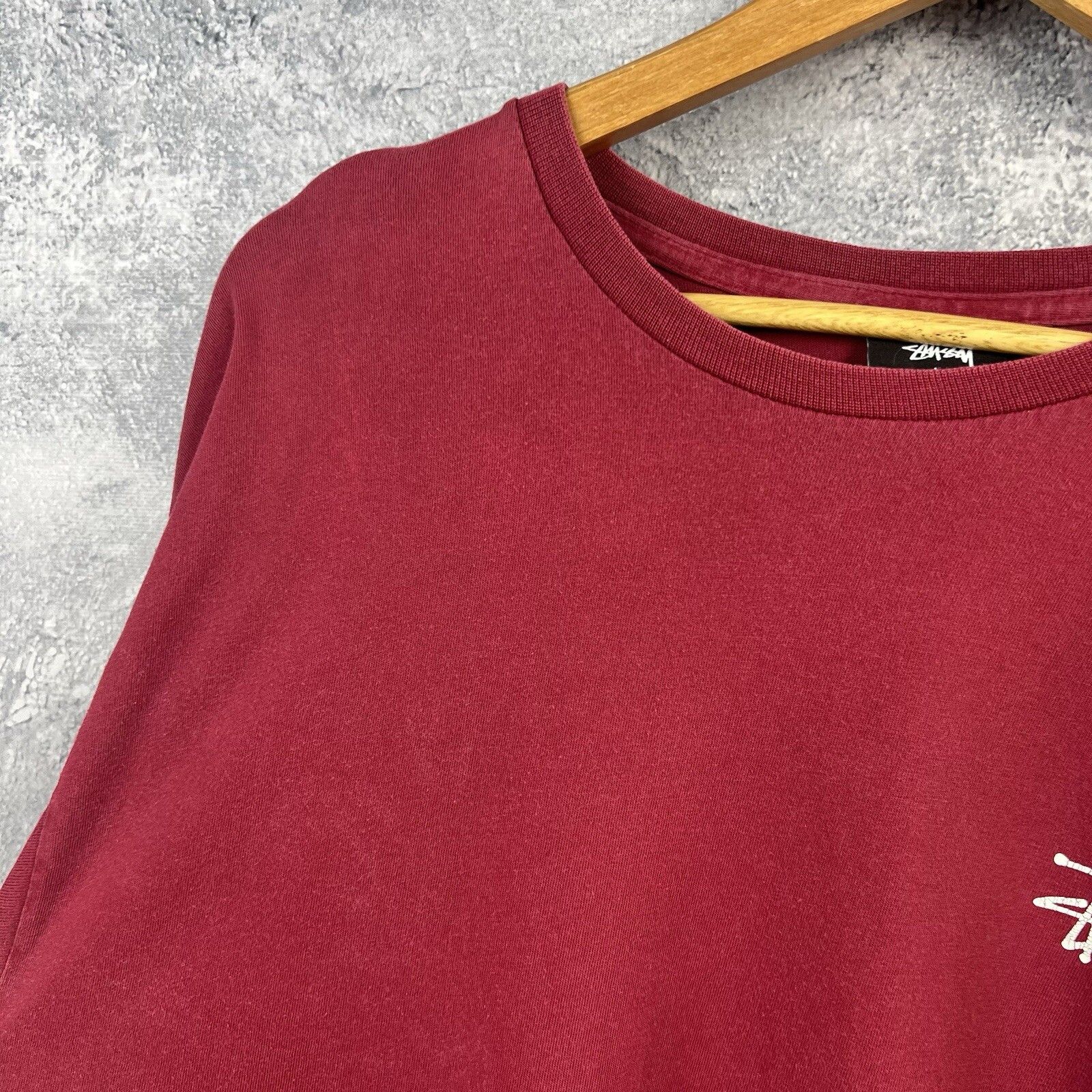 Stussy Stussy Longsleeve Men's Size L Red Cotton Big Logo Size US L / EU 52-54 / 3 - 5 Thumbnail