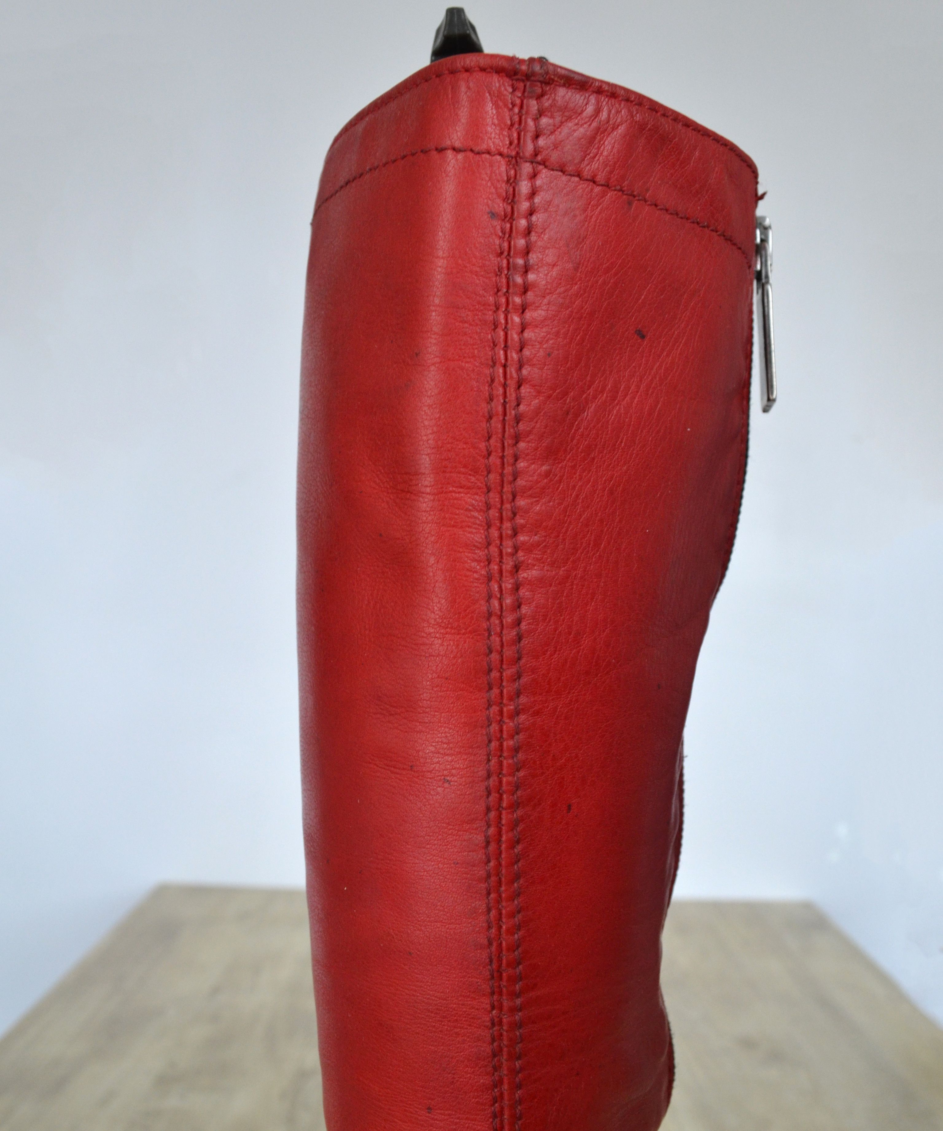 Dirk Bikkembergs Dirk Bikkembergs Boots Metal Logo Tall Shoes Red 90s Zip Size US 10 / IT 40 - 19 Thumbnail