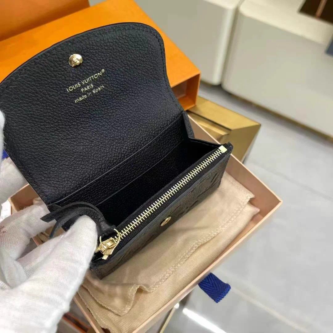 Louis Vuitton LV Rosalie short snap embossed leather cardholder black Size ONE SIZE - 7 Thumbnail