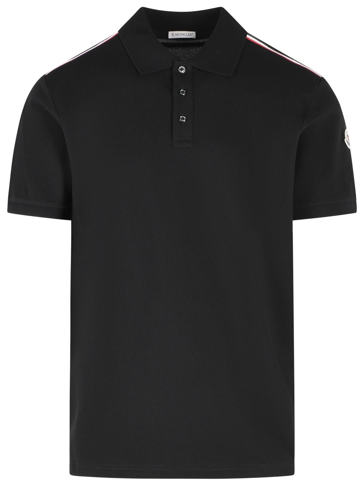 Moncler MONCLER Black Cotton Polo Shirt Size US M / EU 48-50 / 2 - 1 Thumbnail