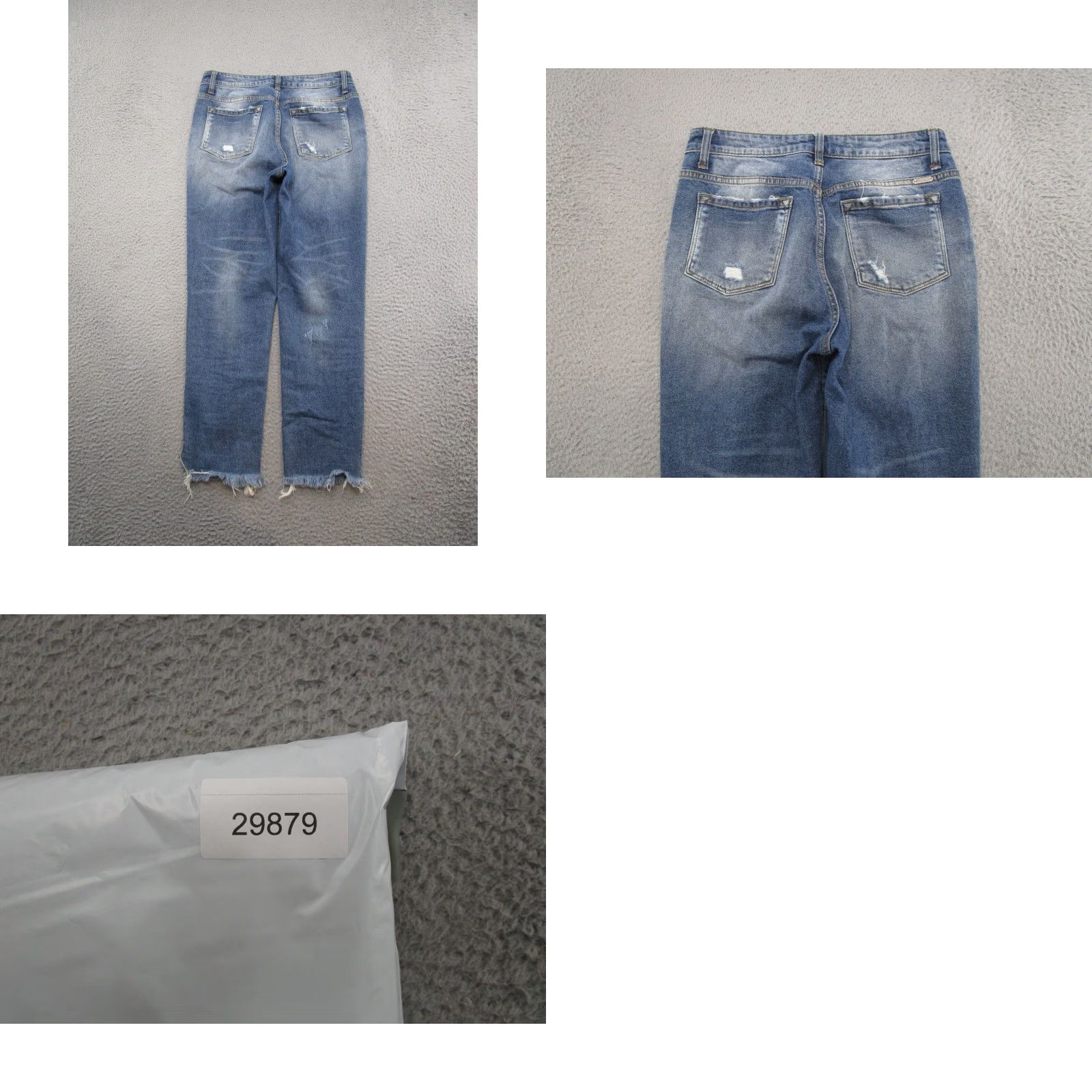 Vintage Kancan Distressed Denim High Rise Raw Cut Off Hem Ankle Jeans 27 Blue Womens Jeans Size 27 Distressed Denim Ankle KanCan Size 27" / US 4 / IT 40 - 9 Thumbnail