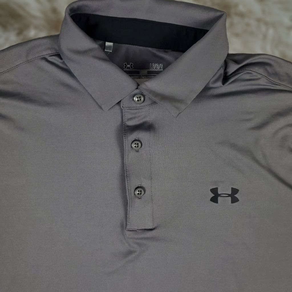 Under Armour Under Armour Polo Shirt Mens Size Large Gray Golf Casual Short Sleeve Shirt Mens Polo Under Armour HeatGear Polo Gray Golf Casual Short Sleeve Mens Size US L / EU 52-54 / 3 - 1 Thumbnail