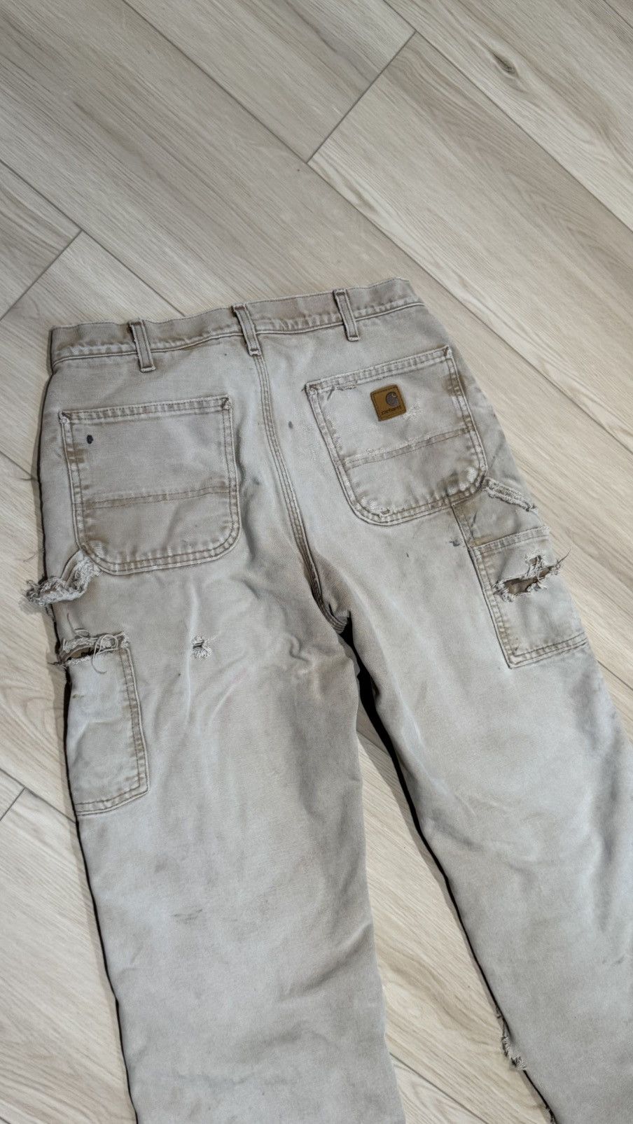 Carhartt Carhartt flannel lined carpenter pants distressed frayed Size US 32 / EU 48 - 20 Thumbnail