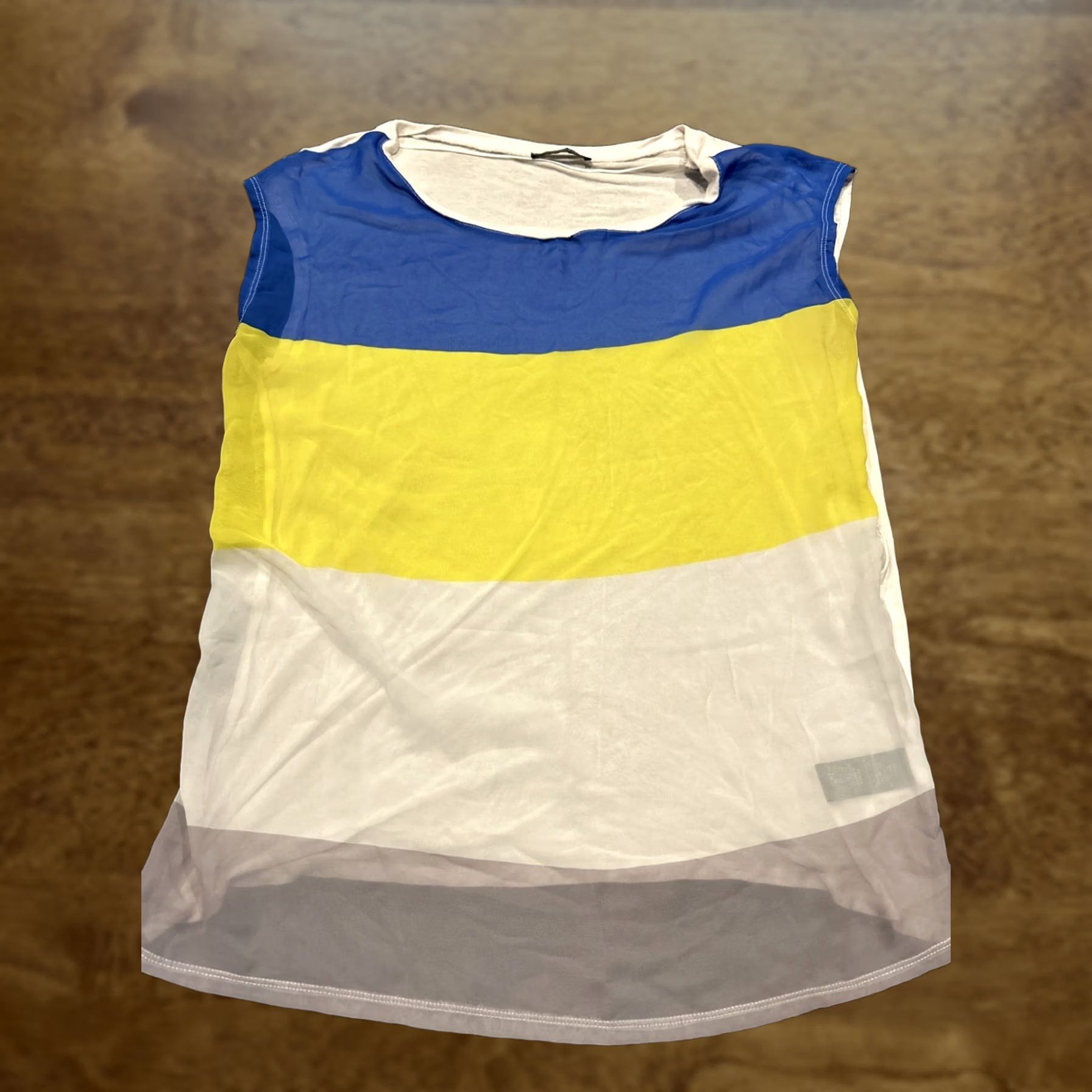 Madison Madison Paige Blouse Womens Large Sleeveless Sheer Polyester Top A2 Size L / US 10 / IT 46 - 1 Thumbnail