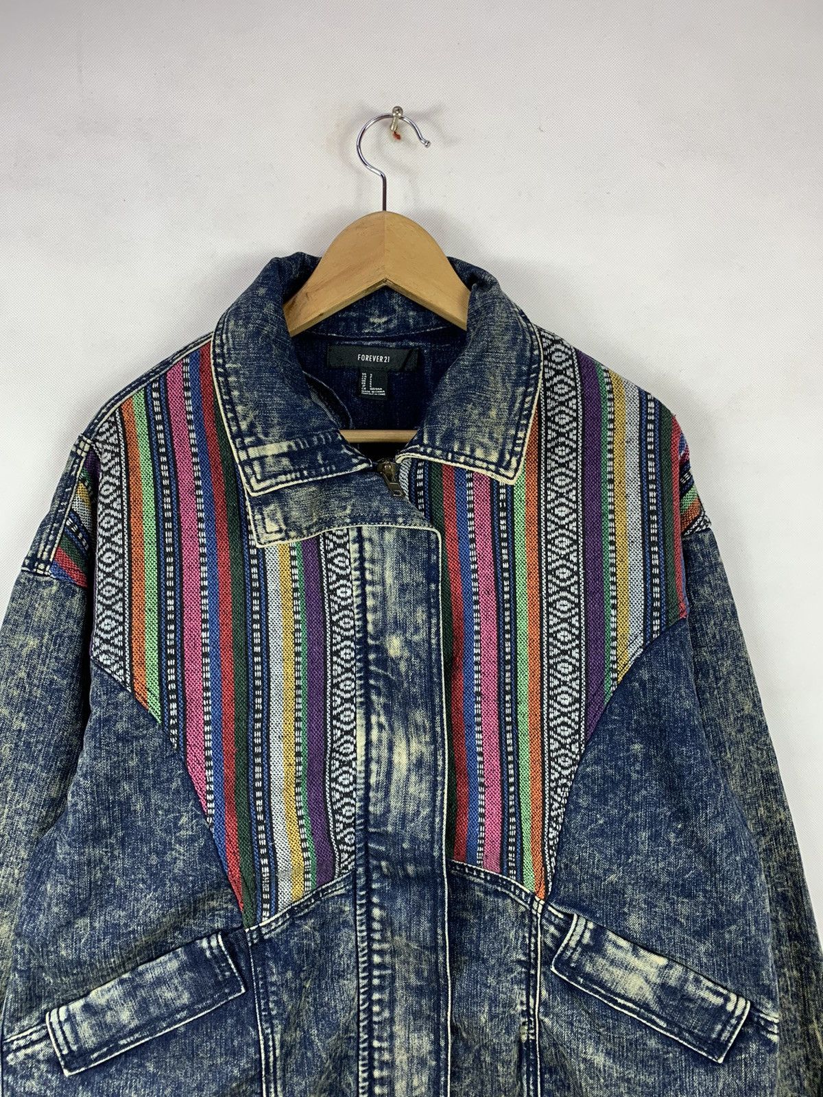 Forever 21 Rare! Forever 21 Stone Wash Denim Hippies Jacket Size US S / EU 44-46 / 1 - 3 Thumbnail