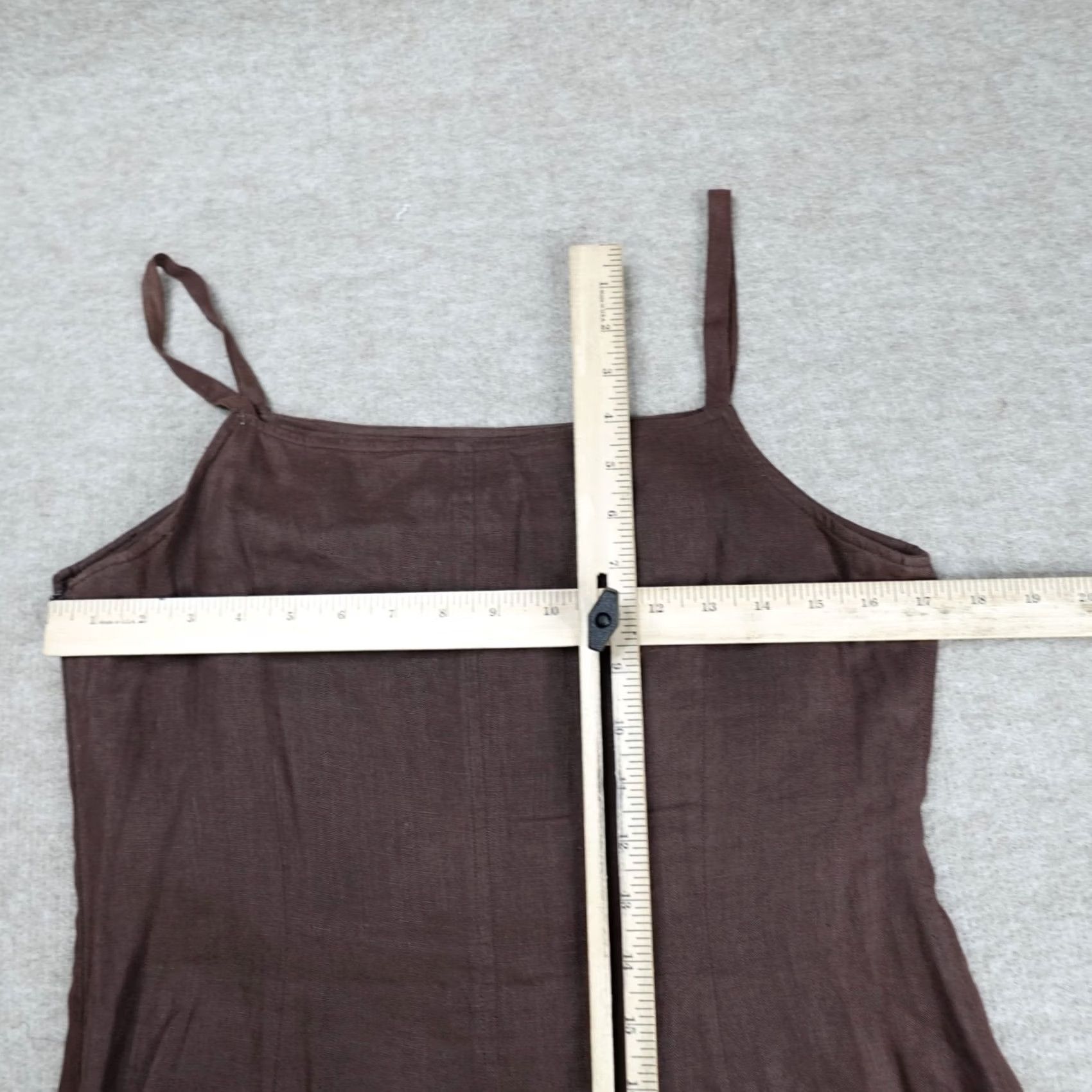 J.Crew VINTAGE J.CREW Womens Dress Brown Solid 100% Linen Cami 8 Size M / US 6-8 / IT 42-44 - 2 Thumbnail