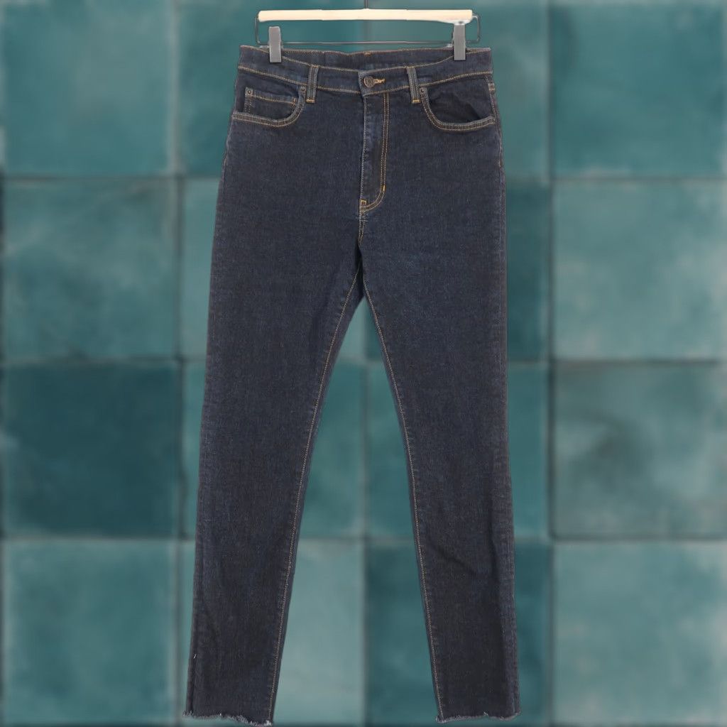 6397 VINTAGE 6397 NP140 Skinny Jeans Womens 30 Blue Stretch Zip Fly Fray Hems Made In Italy Size 30" / US 8 / IT 44 - 1 Thumbnail