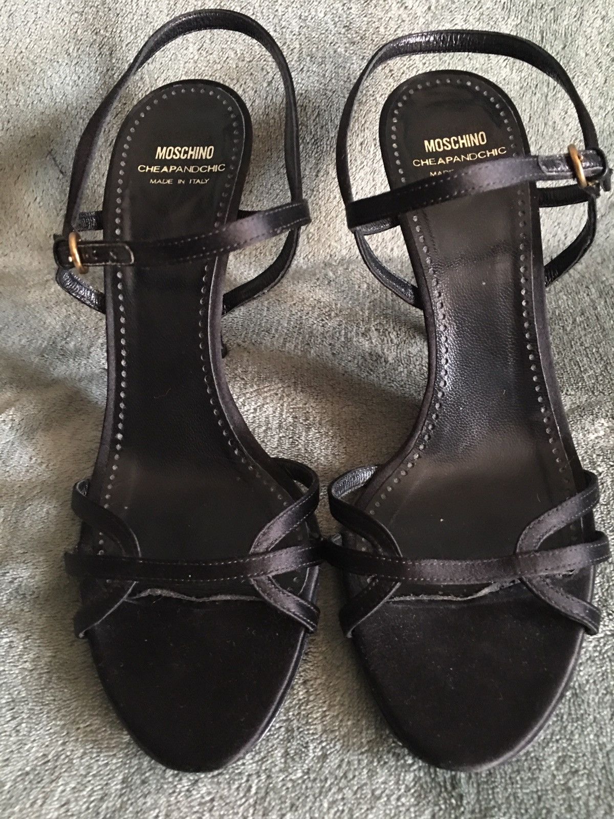 Moschino Moschino Cheap and Chic Black Leather Strappy Heels EU 39 Size US 9 / IT 39 - 4 Thumbnail