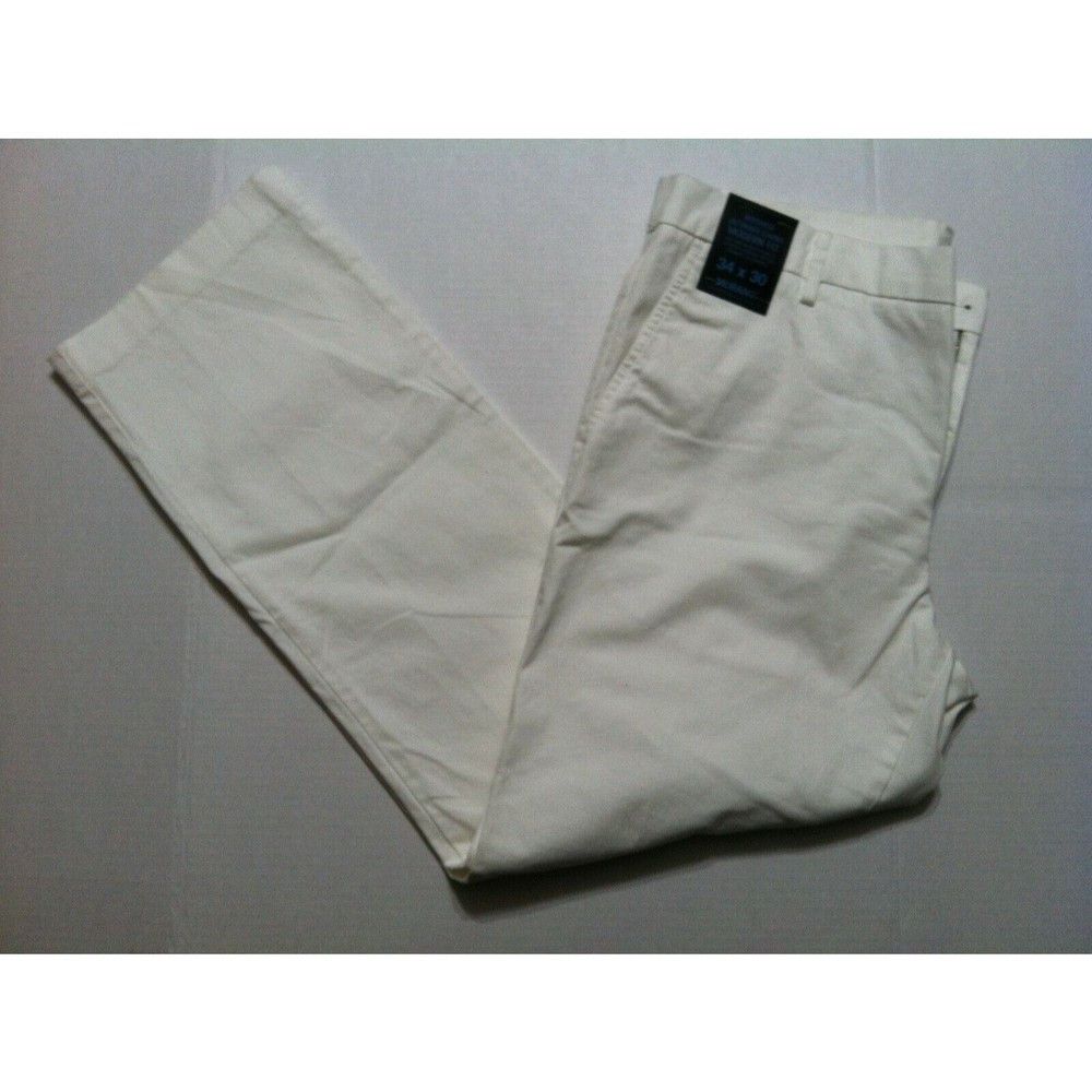 Murano MURANO MENS NEW WHITE 98%COTTON CASUAL PANTS SIZE:34/30 Size US 34 / EU 50 - 1 Thumbnail
