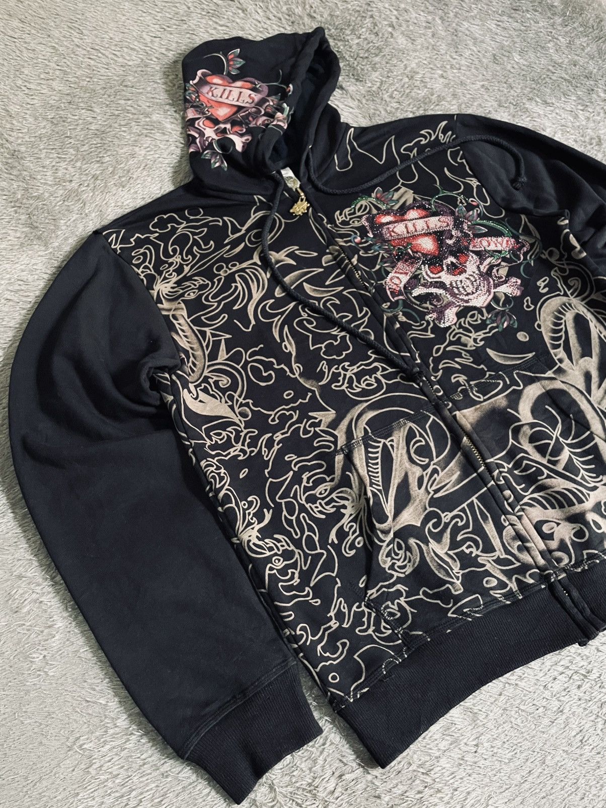 Ed Hardy Y2k 00’s Ed hardy tatoos zipper hoodie Size US XL / EU 56 / 4 - 2 Thumbnail