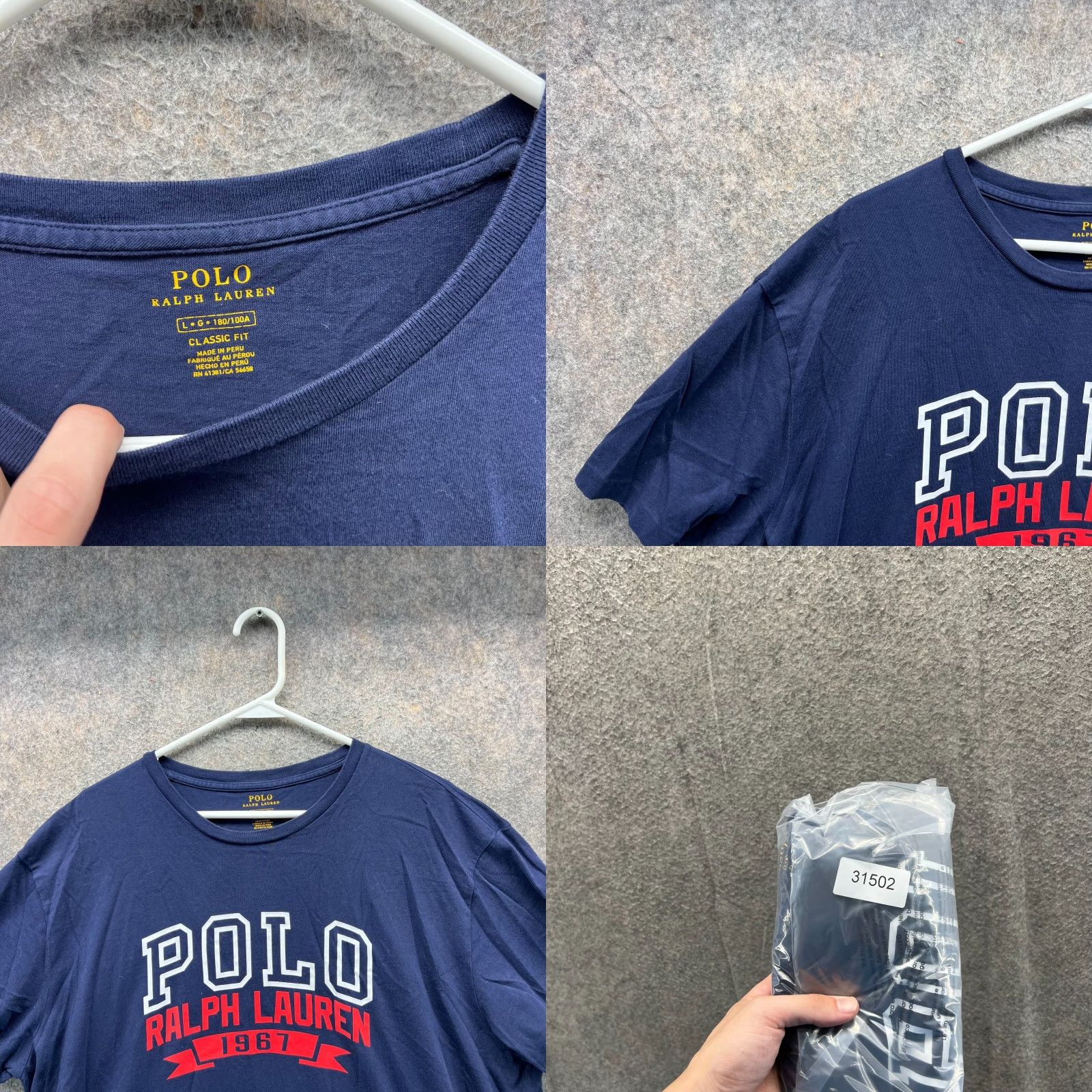 Polo Ralph Lauren VINTAGE Polo Ralph Lauren Shirt Mens Large Blue Crewneck Classic Cotton Tee 1987 Size US L / EU 52-54 / 3 - 8 Thumbnail