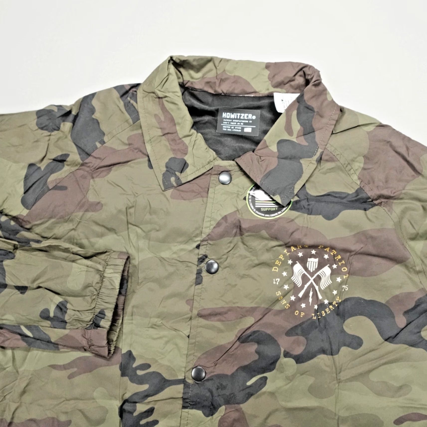 Vintage Howitzer Defiant Patriot Skull Camo Coach Jacket Men’s L Army Softshell Size US L / EU 52-54 / 3 - 2 Thumbnail