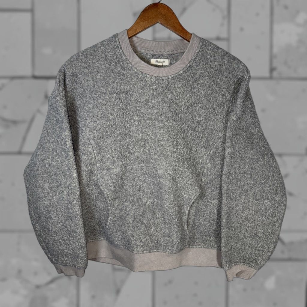 Madewell MADewell Gray Heavy Pile Fleece Pullover with Pouch Sweater Womens M Regular Size Gray, Fleece, Pullover, 90s-inspired? (no, avoid inaccurate) Size M / US 6-8 / IT 42-44 - 1 Thumbnail