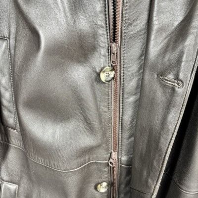 Vintage Butter Soft Brown Leather Jacket Mens Sz 56 XL Cinch Dbl Zip Size US XXL / EU 58 / 5 - 9 Thumbnail