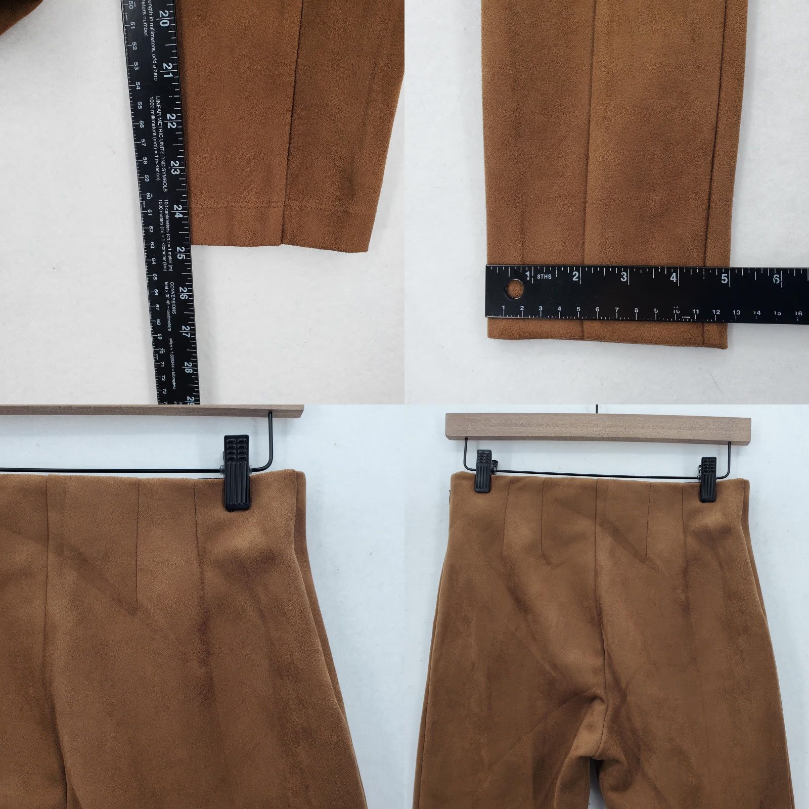 Loft LOFT Pants Womens 2P Petite Camel Brown Faux Suede Pull On Leggings Stretch NWT Size 26" / US 2 / IT 38 - 9 Thumbnail