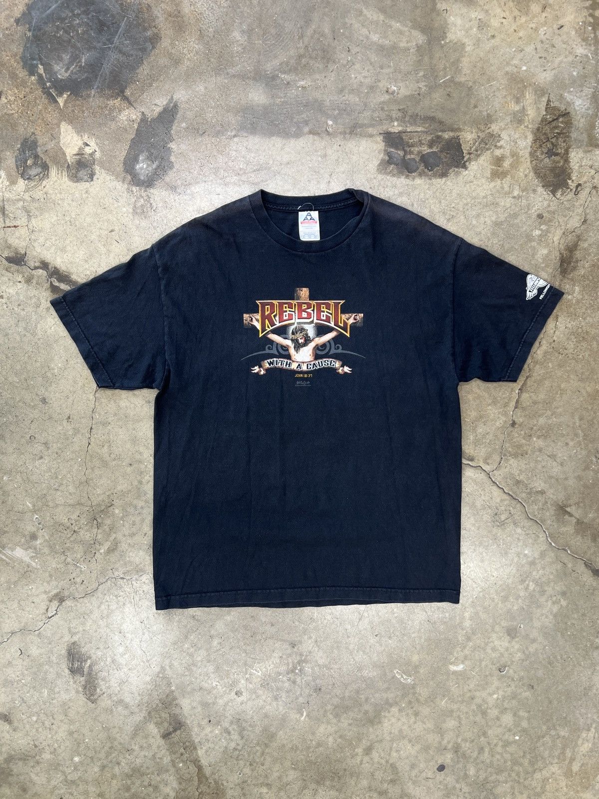 Vintage Vintage 2003 Rebel With a Cause Jesus Religious Tee XL Size US XL / EU 56 / 4 - 2 Thumbnail