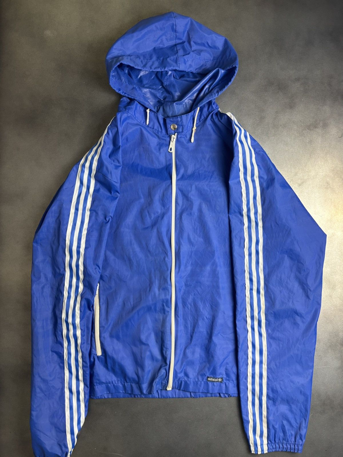 Adidas × Vintage Vintage Adidas Windbreaker Ventex Hooded 3 Stripe Track Jack Size US S / EU 44-46 / 1 - 1 Thumbnail