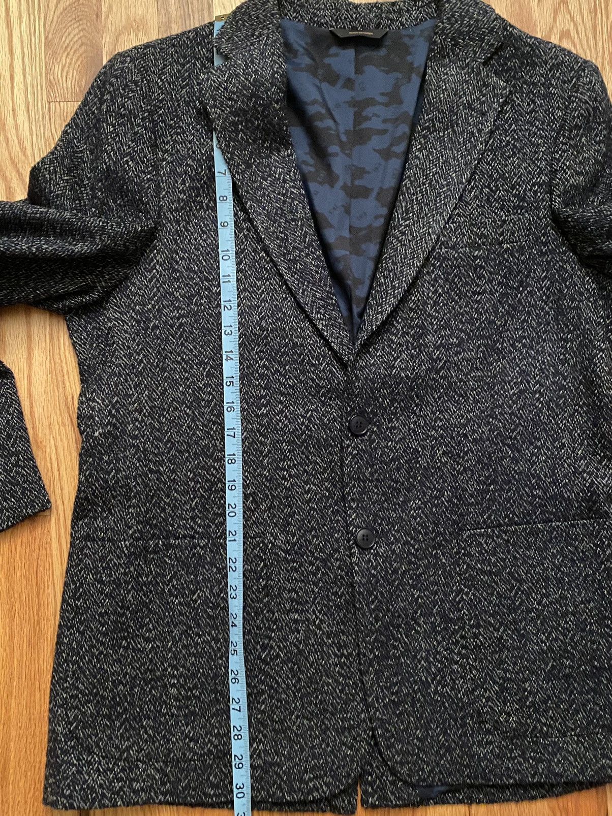 Allen Edmonds Men’s Wool Blend Carter Herringbone Sport Coat Navy/Gray Size 44R - 6 Thumbnail