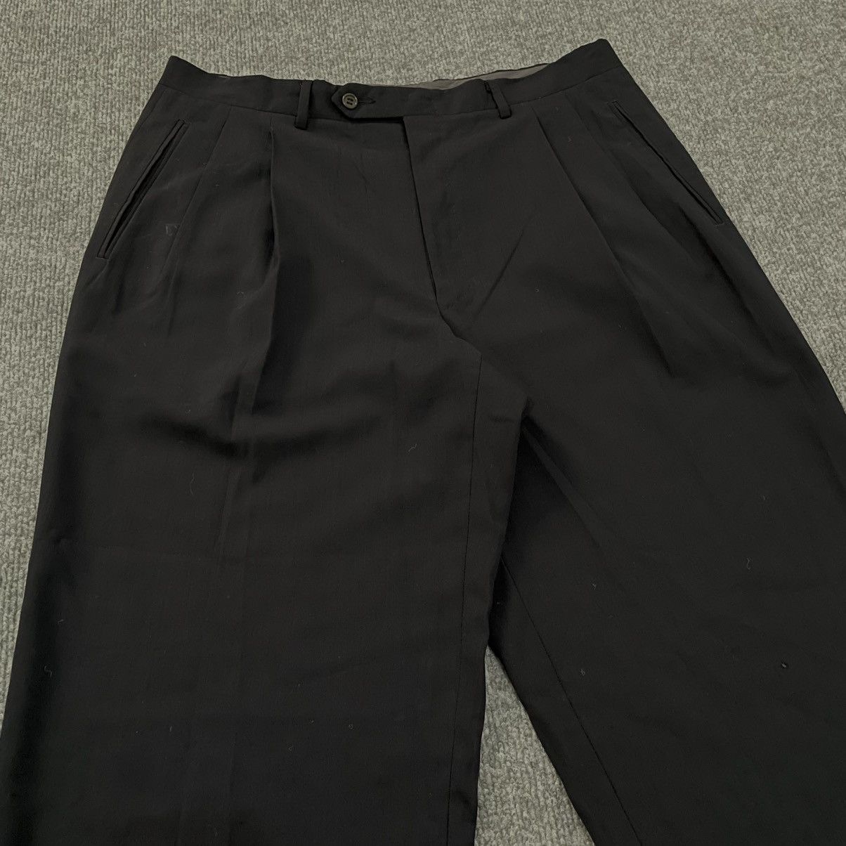 Japanese Brand Canali Black Wool Pleated Trouser Balenciaga Julius Style Size US 33 - 3 Thumbnail