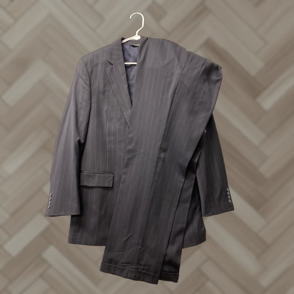 Jos. A. Bank Jos. A. Bank Blazer Stripe Wool Two-Button Sport Coat Navy 40L Men’s Shirt Jacket? Size 40R - 1 Thumbnail
