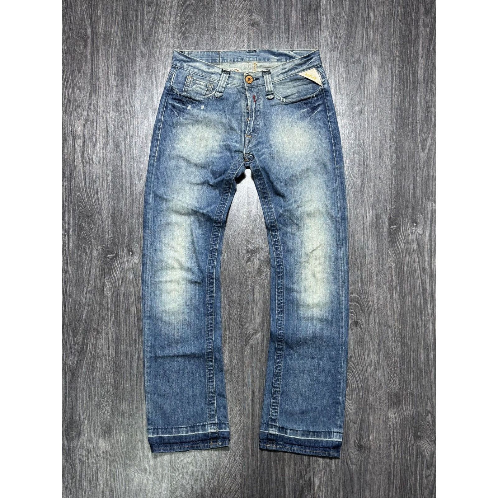 Japanese Brand × Replay Y2K Replay Embroidered Spellout Denim Pants Size US 29 - 1 Thumbnail