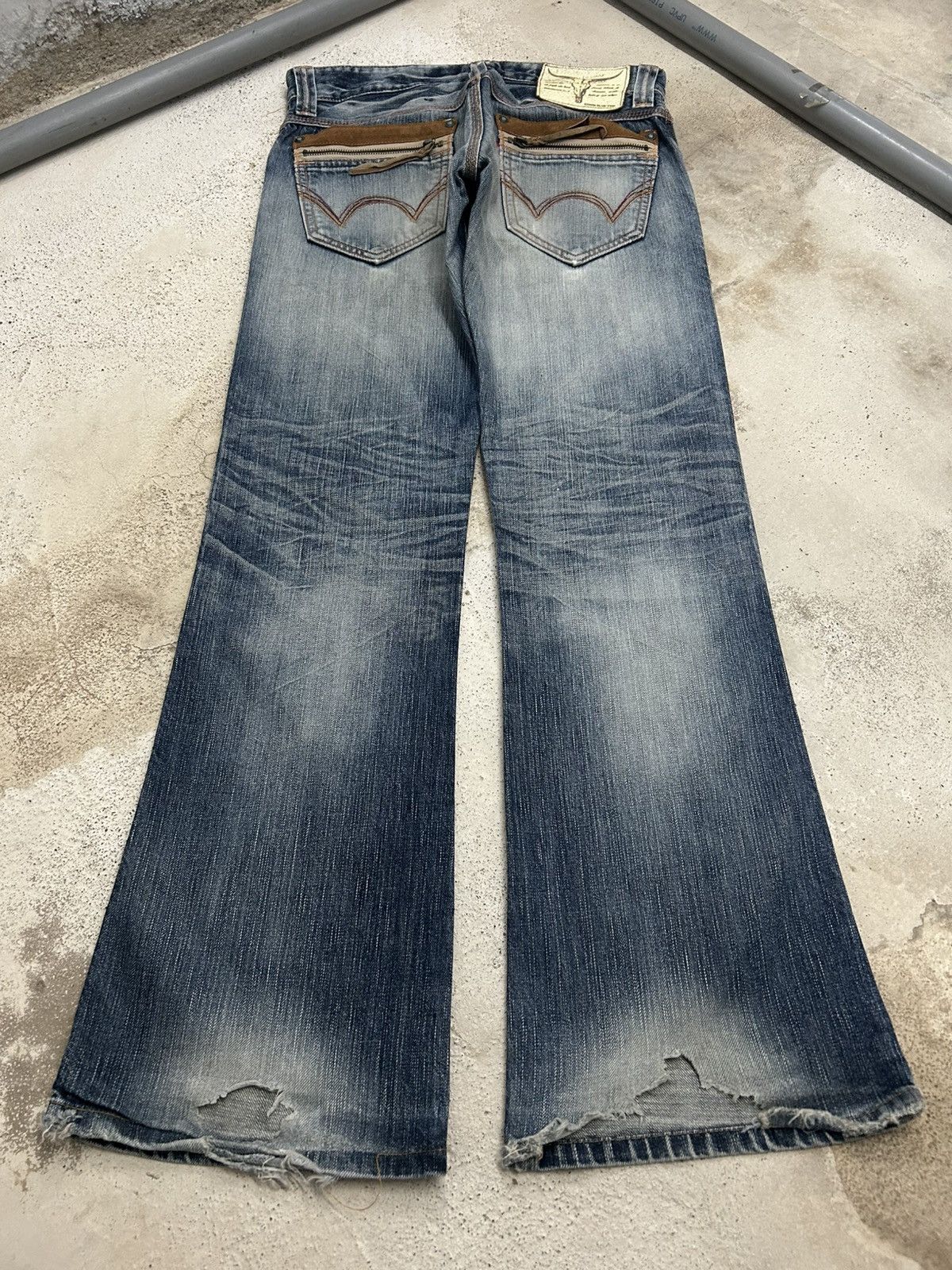 Edwin Flare Edwin 503 Faded Washed Jeans Distressed Size US 30 / EU 46 - 2 Thumbnail