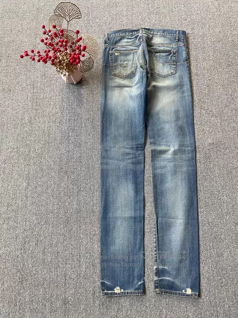 Dior Dior Light Blue Denim Cat Whisker Ripped Destroyed Denim P Size US 31 - 2 Thumbnail