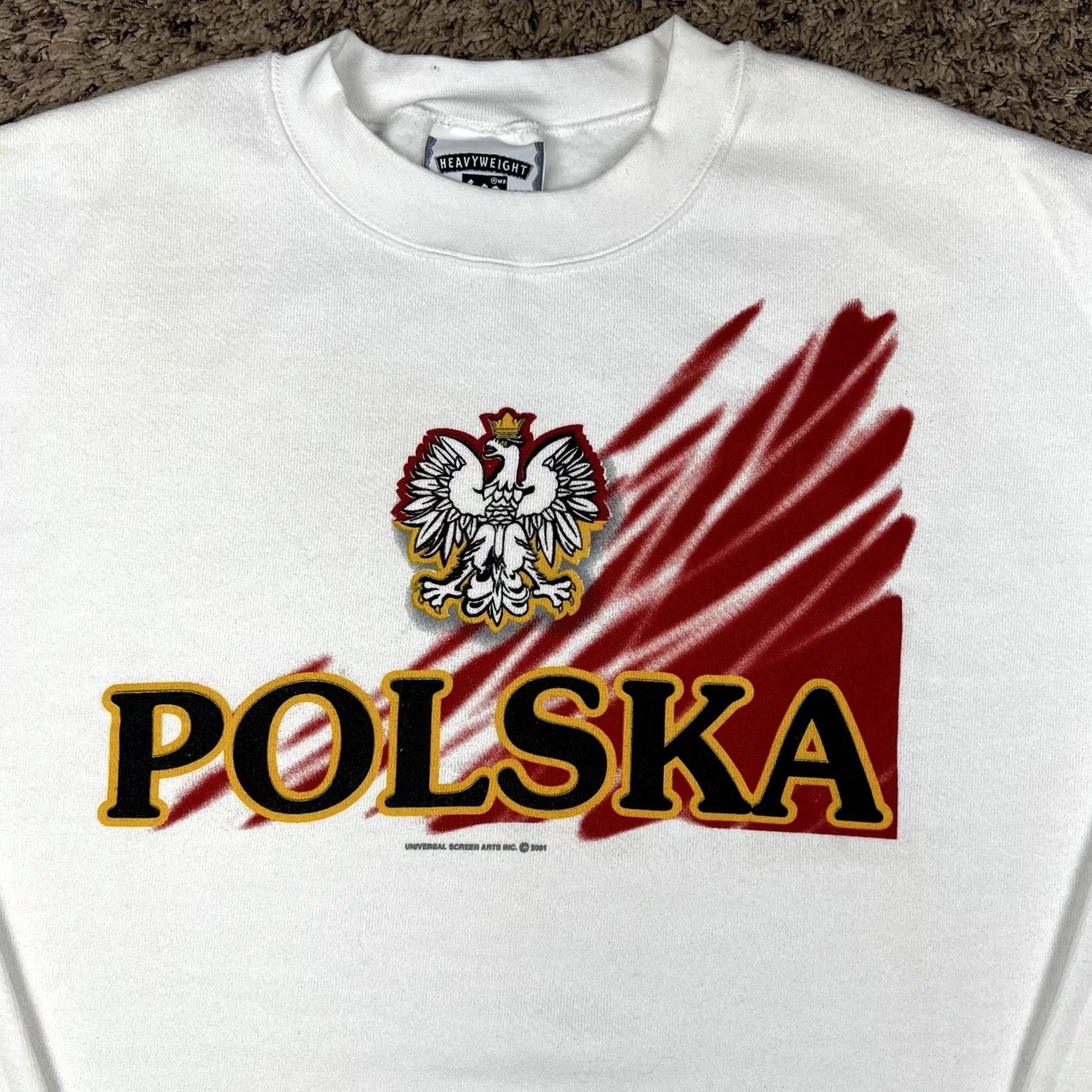 Lee VINTAGE Polska Poland 2001 Big Spellout Graphic Crewneck Sweatshirt L White Lee Unisex Adults Sweatshirt Graphic Print Size US L / EU 52-54 / 3 - 4 Thumbnail