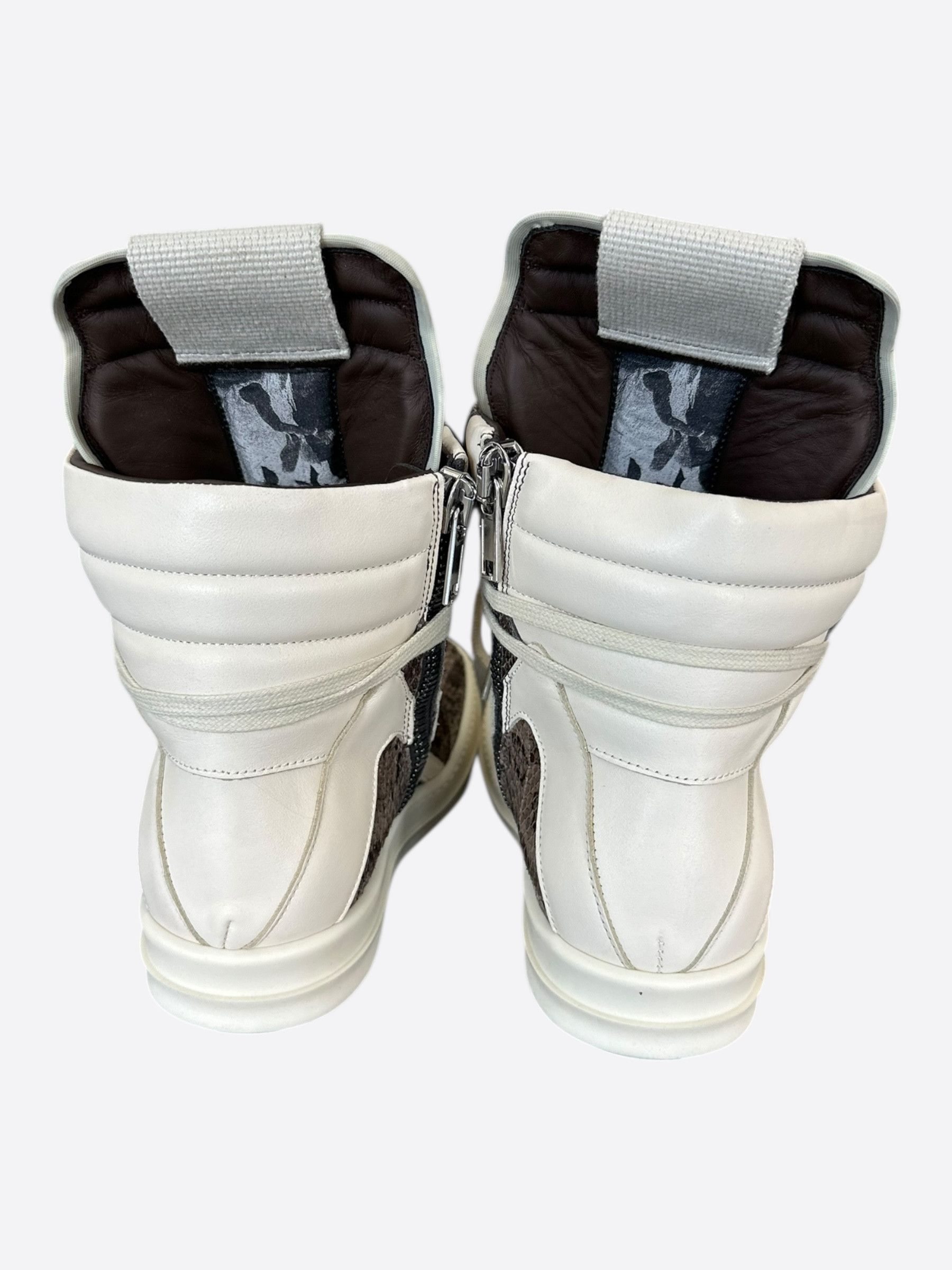 Rick Owens Rick Owens Python & White Women's Geobaskets Size US 8 / IT 38 - 4 Thumbnail