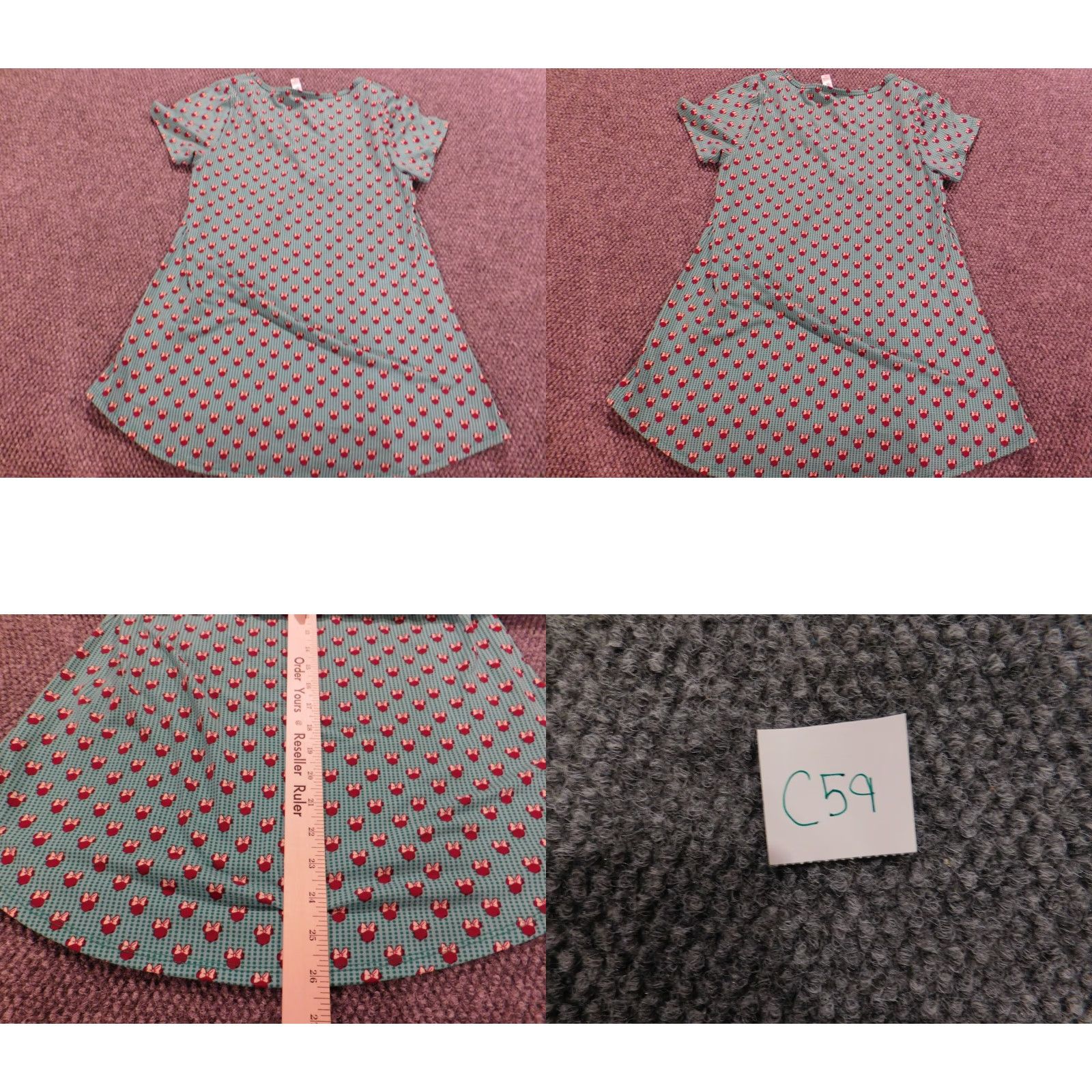 Vintage LuLaRoe Womens Shirt XS Green Pullover Knit Short Sleeve Geometric Pattern Regular Pocket Collared Button-Down Size XS / US 0-2 / IT 36-38 - 8 Thumbnail